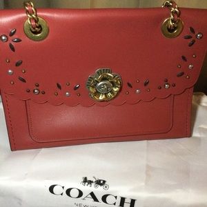 Coach Tea Rose Turnlock Parker Shoulder Bag